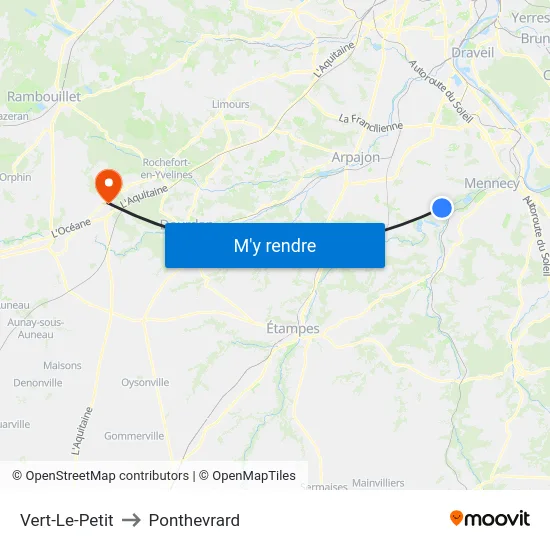 Vert-Le-Petit to Ponthevrard map