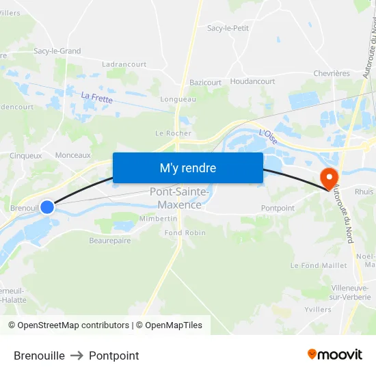 Brenouille to Pontpoint map