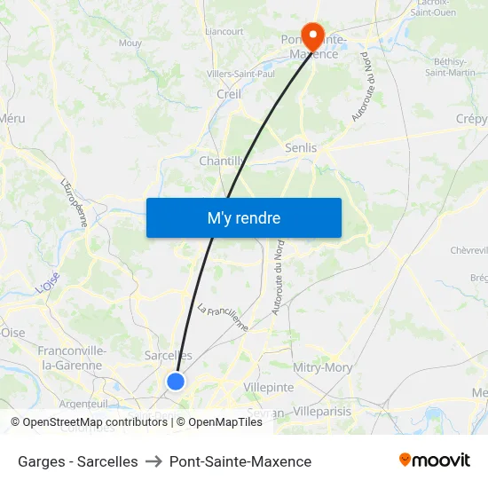 Garges - Sarcelles to Pont-Sainte-Maxence map