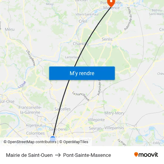 Mairie de Saint-Ouen to Pont-Sainte-Maxence map