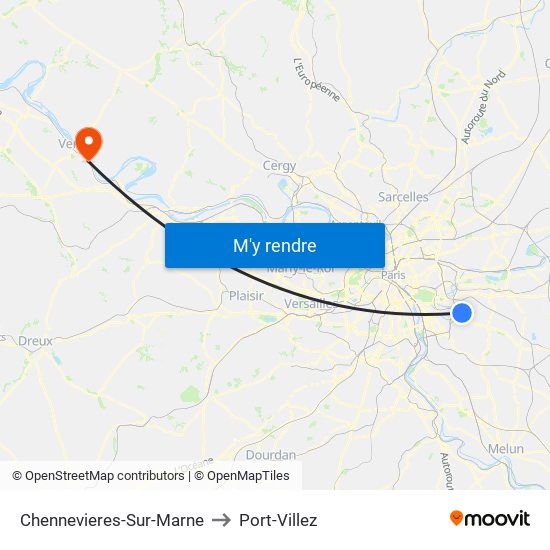 Chennevieres-Sur-Marne to Port-Villez map