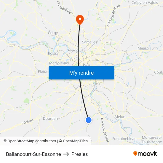 Ballancourt-Sur-Essonne to Presles map