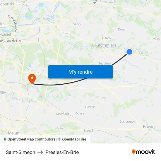 Saint-Simeon to Presles-En-Brie map