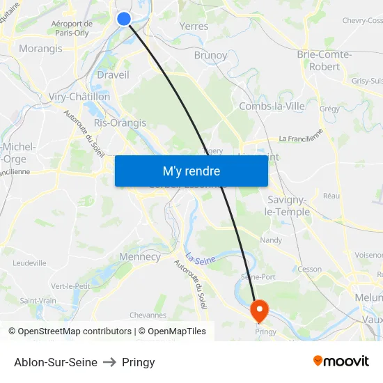 Ablon-Sur-Seine to Pringy map