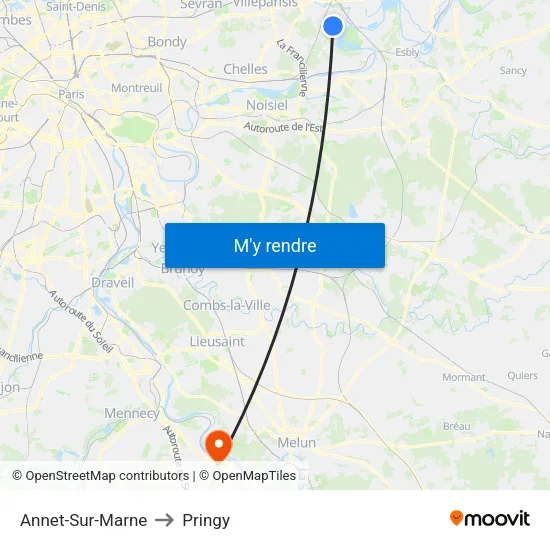 Annet-Sur-Marne to Pringy map
