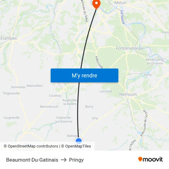 Beaumont-Du-Gatinais to Pringy map