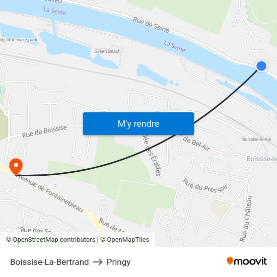 Boissise-La-Bertrand to Pringy map