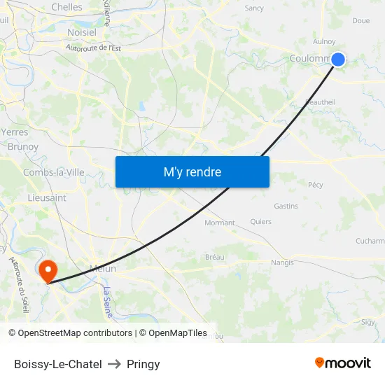 Boissy-Le-Chatel to Pringy map