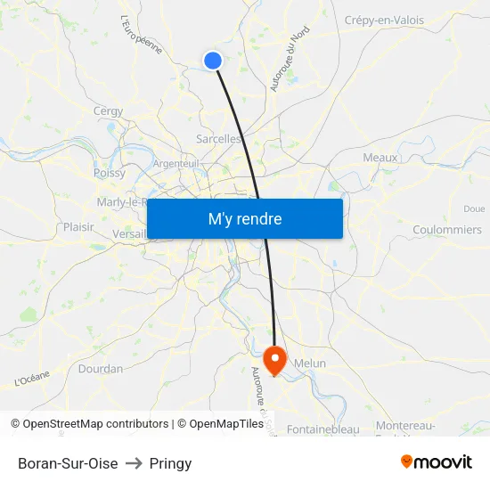 Boran-Sur-Oise to Pringy map