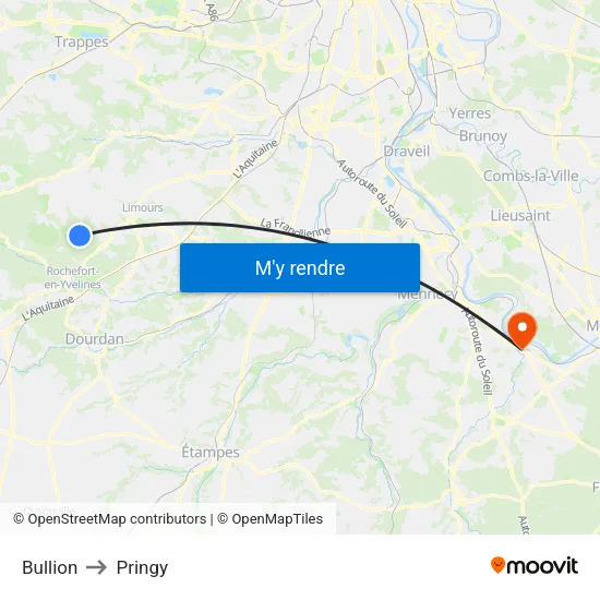 Bullion to Pringy map