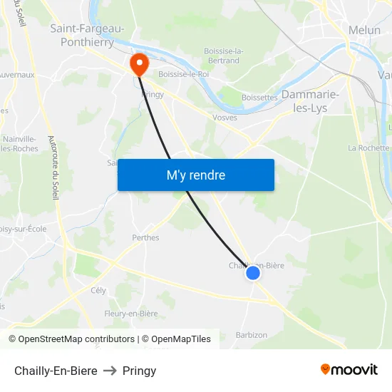Chailly-En-Biere to Pringy map