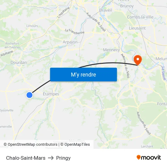 Chalo-Saint-Mars to Pringy map