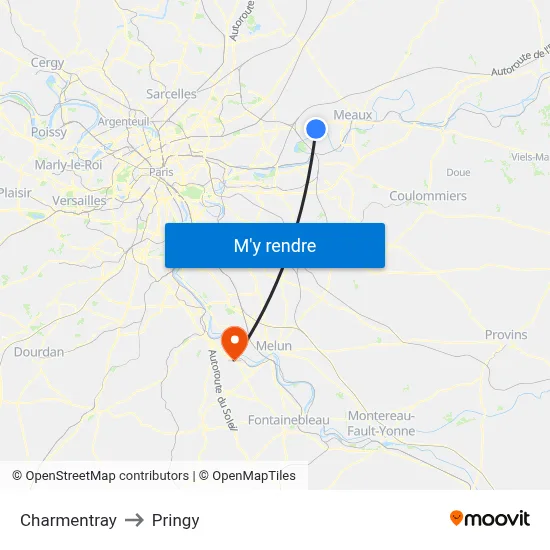Charmentray to Pringy map
