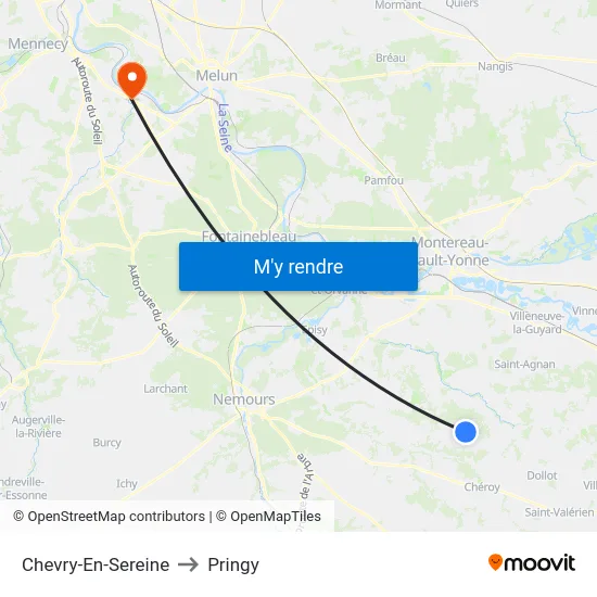Chevry-En-Sereine to Pringy map