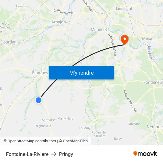 Fontaine-La-Riviere to Pringy map