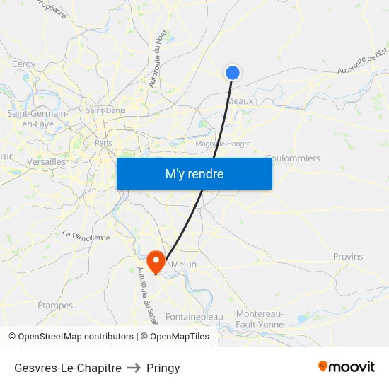 Gesvres-Le-Chapitre to Pringy map