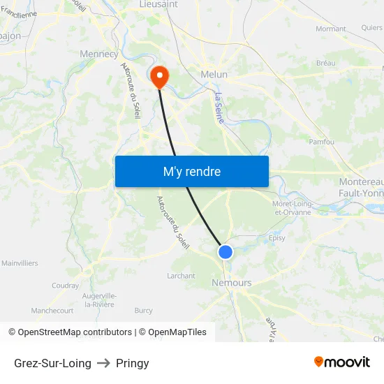 Grez-Sur-Loing to Pringy map