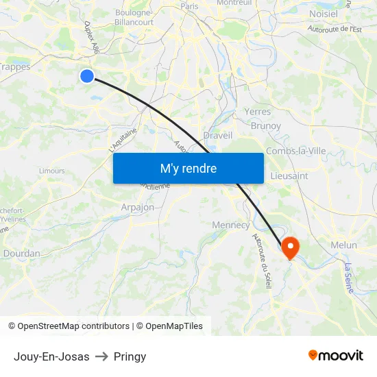 Jouy-En-Josas to Pringy map