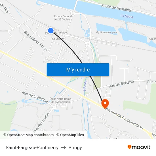Saint-Fargeau-Ponthierry to Pringy map