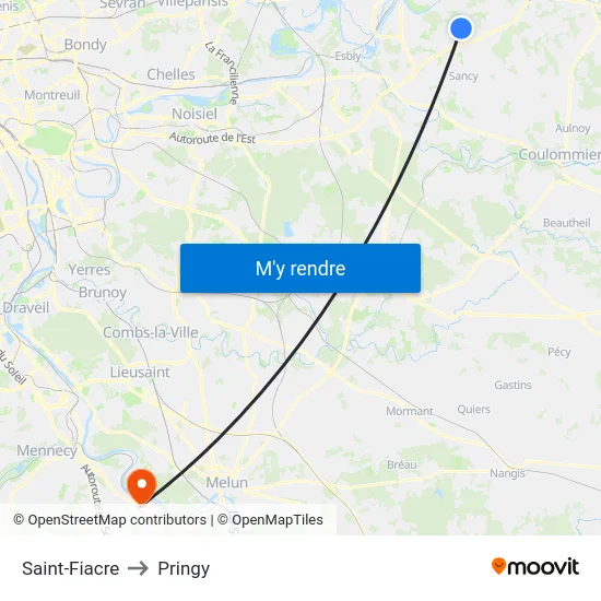 Saint-Fiacre to Pringy map