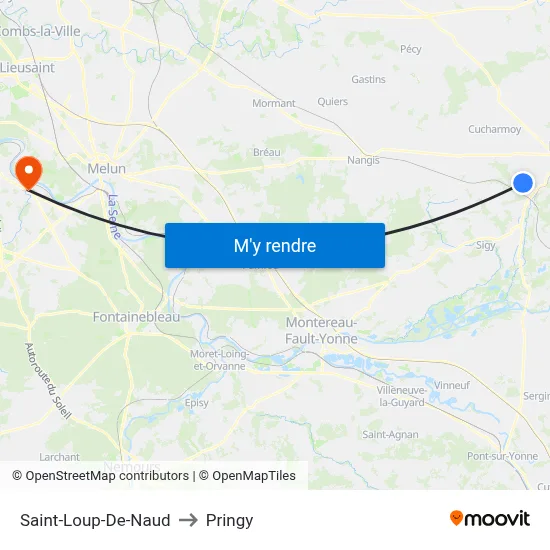 Saint-Loup-De-Naud to Pringy map