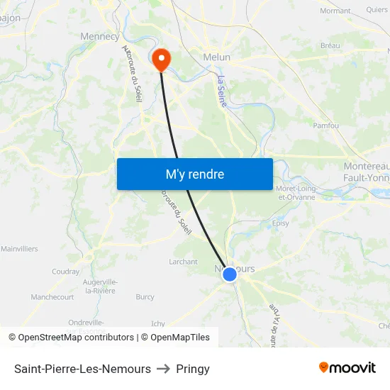 Saint-Pierre-Les-Nemours to Pringy map
