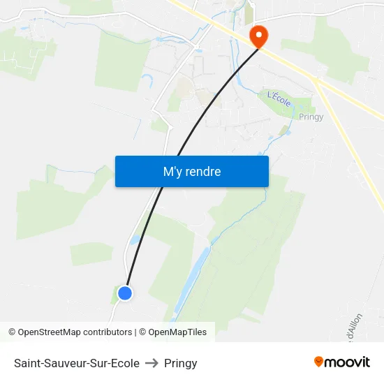 Saint-Sauveur-Sur-Ecole to Pringy map
