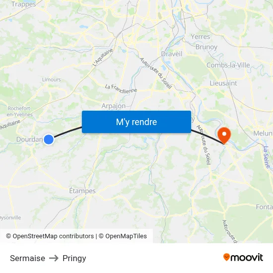 Sermaise to Pringy map