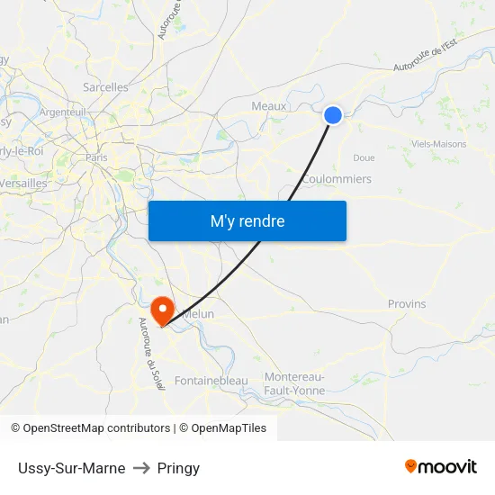 Ussy-Sur-Marne to Pringy map