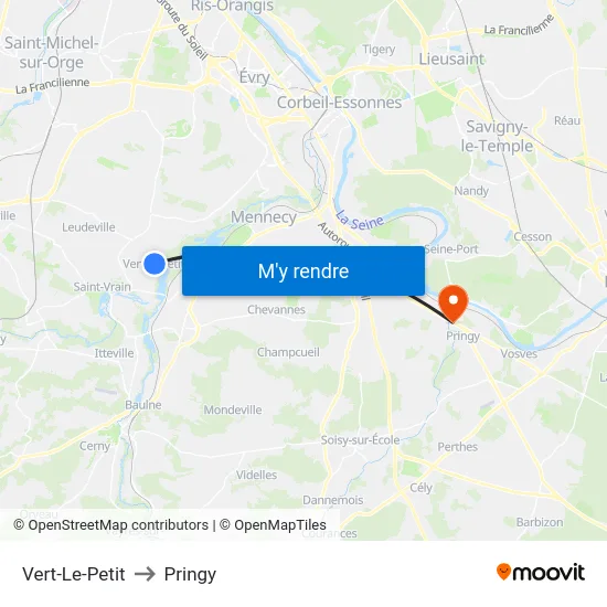 Vert-Le-Petit to Pringy map