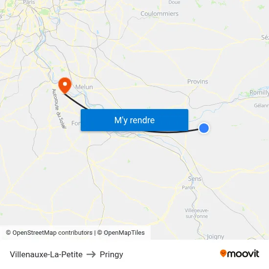 Villenauxe-La-Petite to Pringy map
