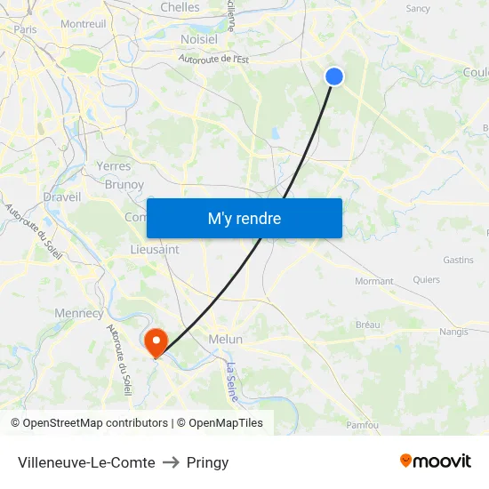 Villeneuve-Le-Comte to Pringy map