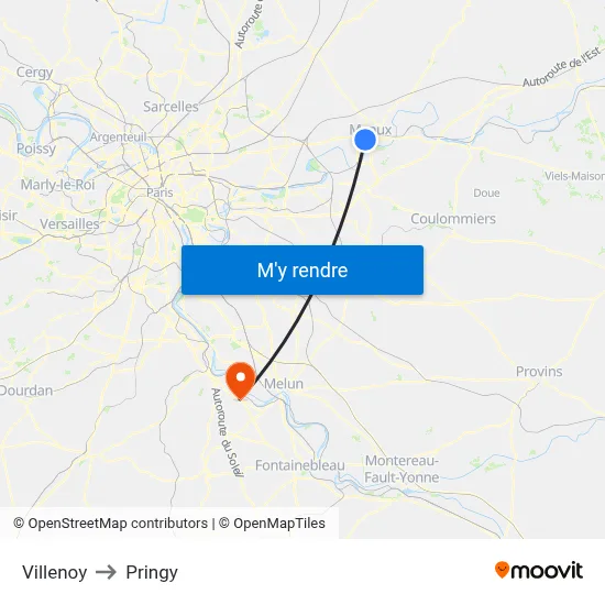 Villenoy to Pringy map