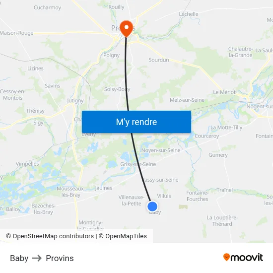 Baby to Provins map