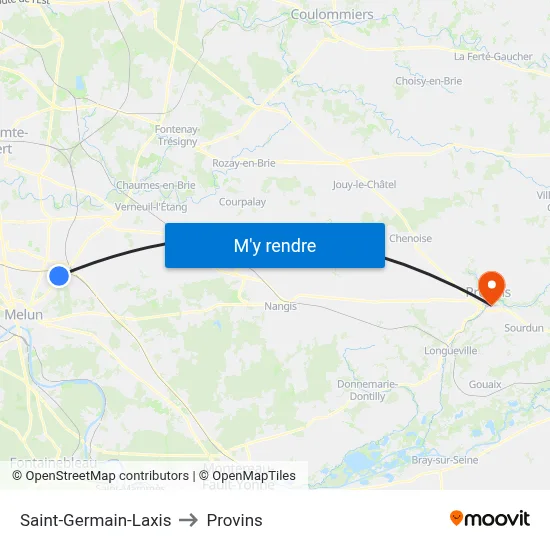 Saint-Germain-Laxis to Provins map