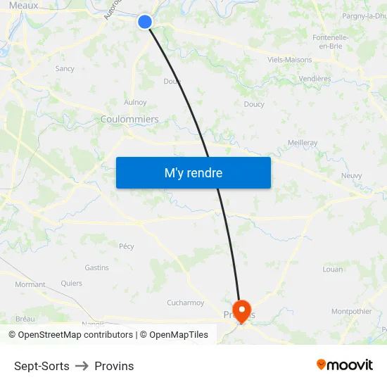 Sept-Sorts to Provins map