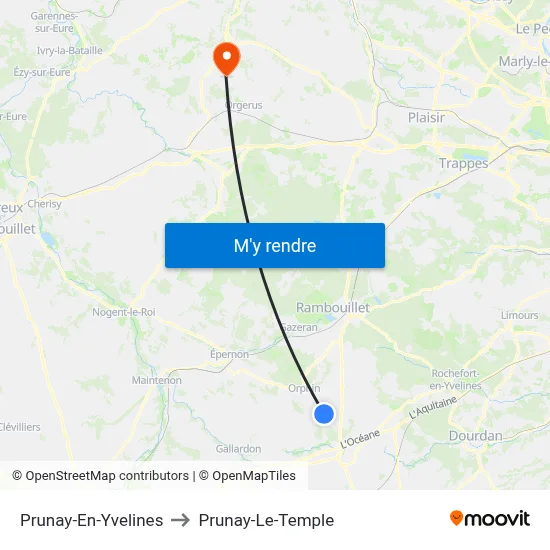 Prunay-En-Yvelines to Prunay-Le-Temple map
