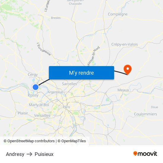 Andresy to Puisieux map