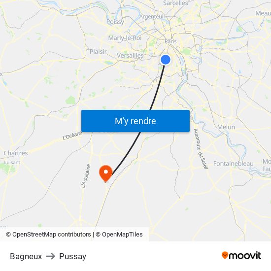 Bagneux to Bagneux map