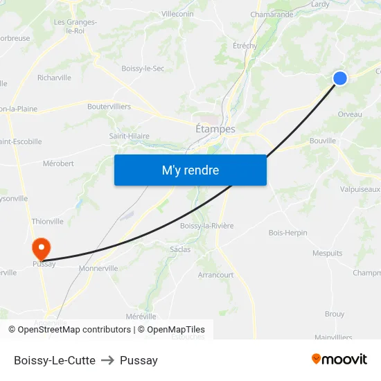 Boissy-Le-Cutte to Pussay map