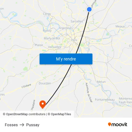 Fosses to Pussay map