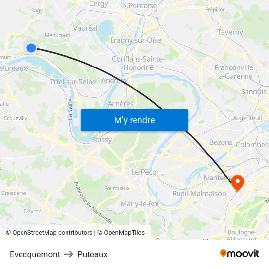 Evecquemont to Puteaux map
