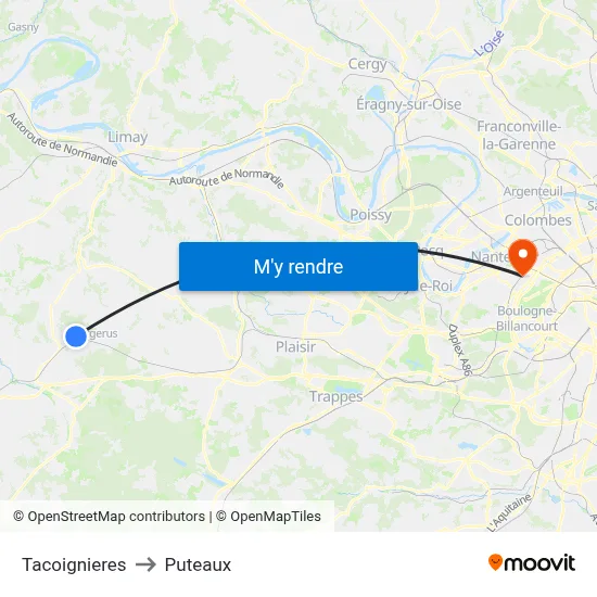 Tacoignieres to Puteaux map