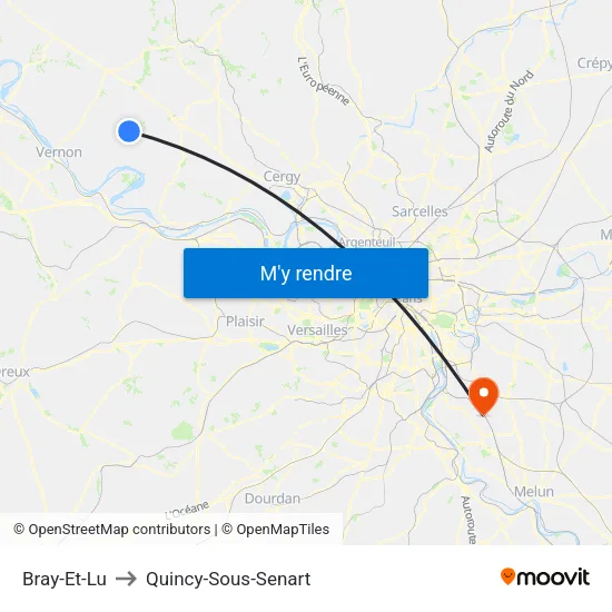 Bray-Et-Lu to Quincy-Sous-Senart map
