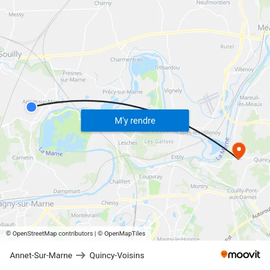 Annet-Sur-Marne to Quincy-Voisins map