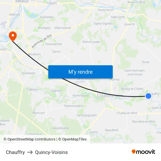 Chauffry to Quincy-Voisins map
