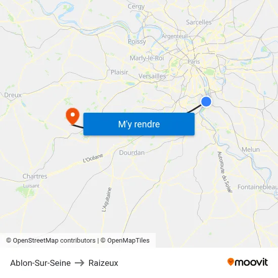 Ablon-Sur-Seine to Raizeux map