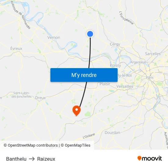 Banthelu to Raizeux map