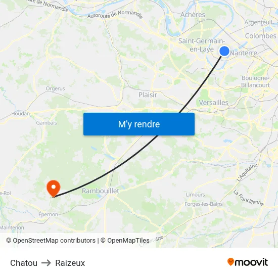Chatou to Raizeux map
