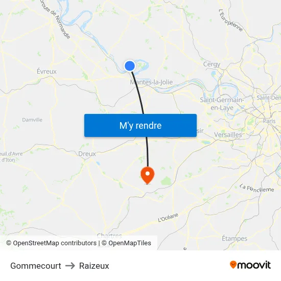 Gommecourt to Raizeux map